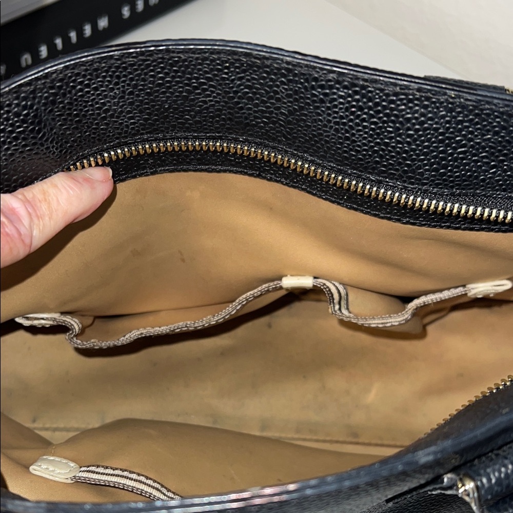 Henri Bendel Black Satchel with Gold Accents - Picture 4 of 6